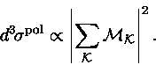 \begin{displaymath}
d^3\!\sigma^{\rm pol} \propto \left\vert \sum_{\cal K} {\cal M}_{\cal
K}\right\vert^2.
\end{displaymath}